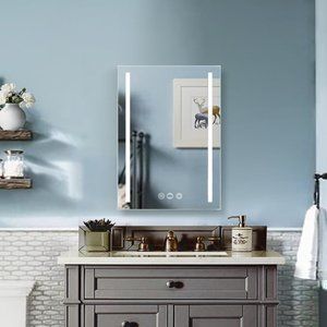 ExBrite 24" x 32" LED Lighted Anti Fog Bathroom Mirror